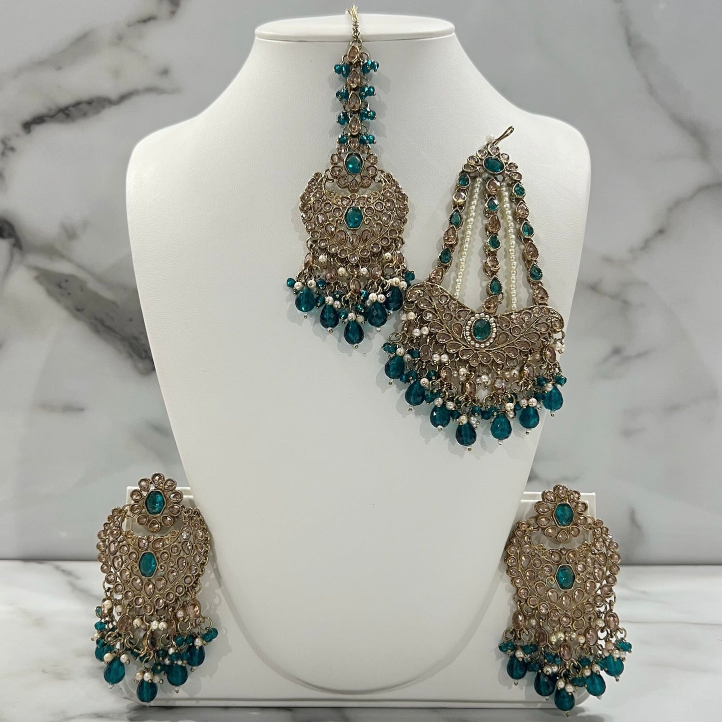 Earrings, Tikka, and Jhumar Set