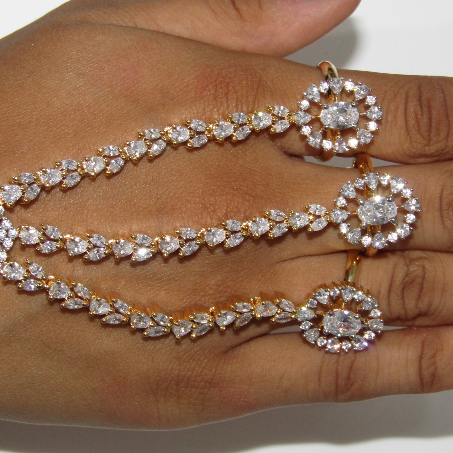 American Diamond Gold 3 Finger Hand Piece