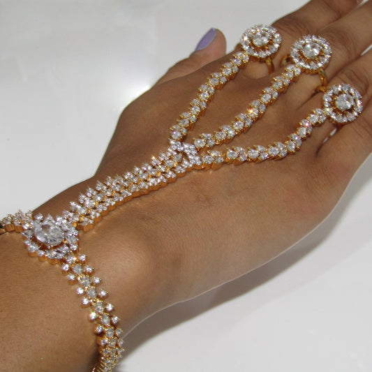 American Diamond Gold 3 Finger Hand Piece