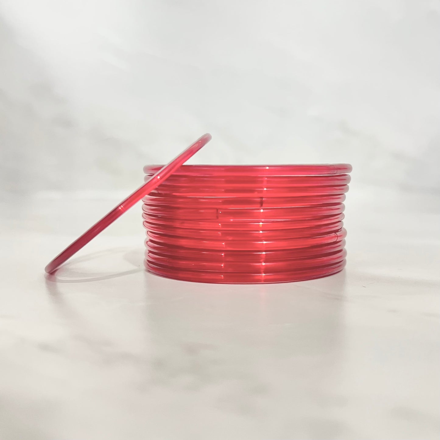 Red Shiny Glass Bangles