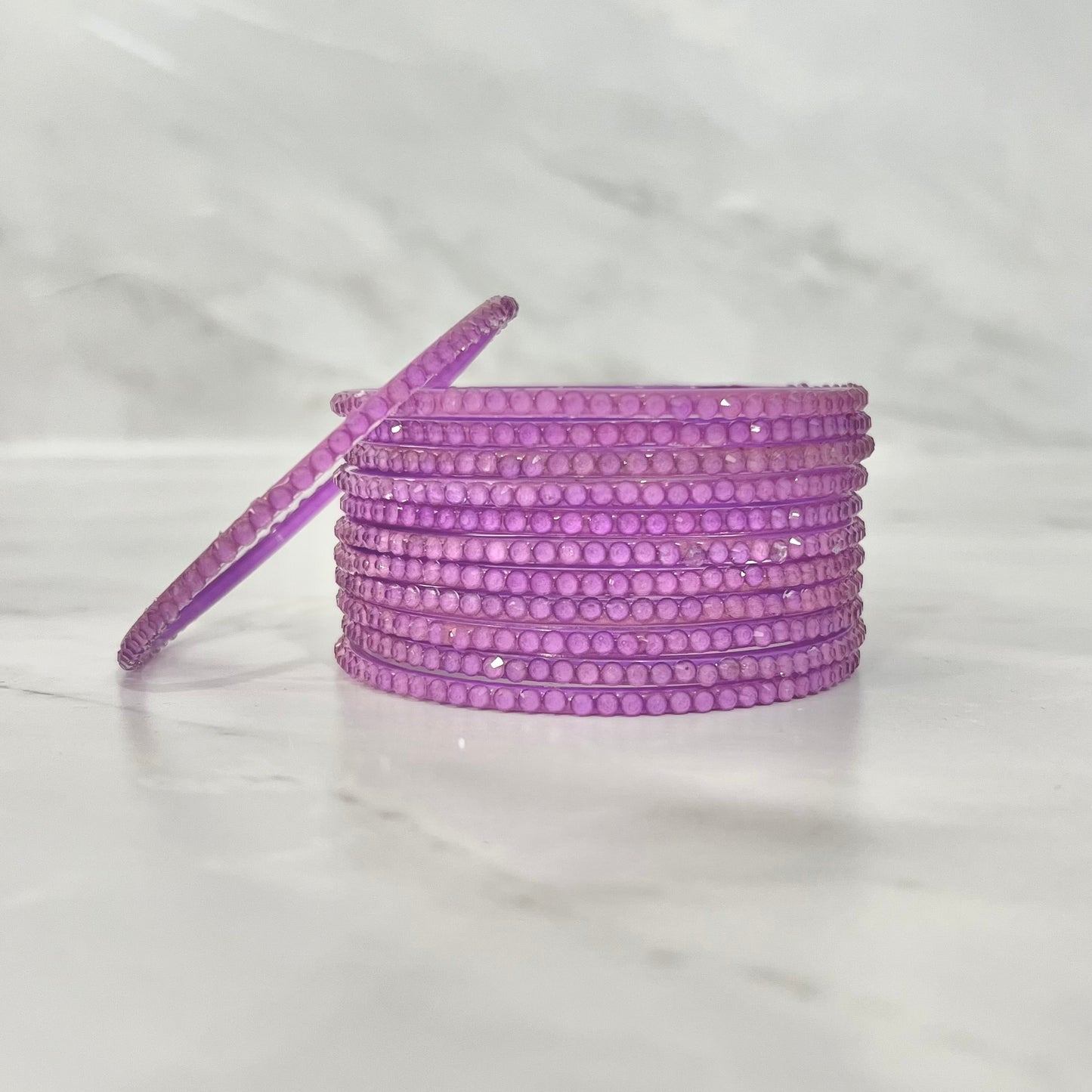 Lilac Stone Glass Bangles