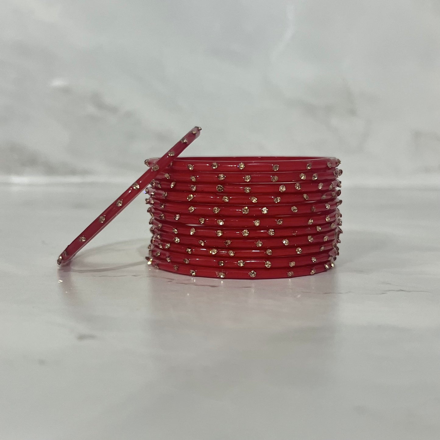 Red Raindrop Glass Bangles