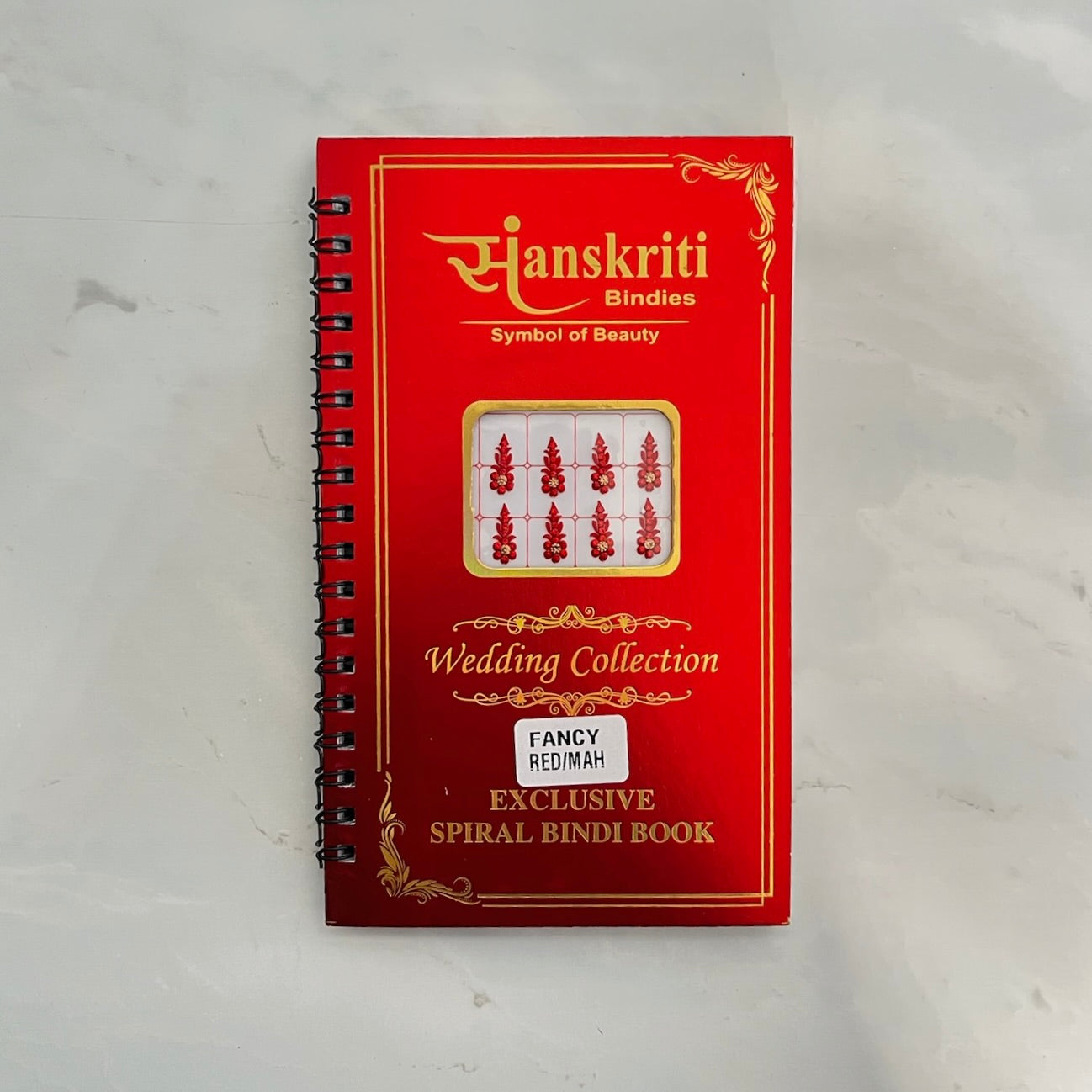 Mixed Design Red/Maroon Bindi Book