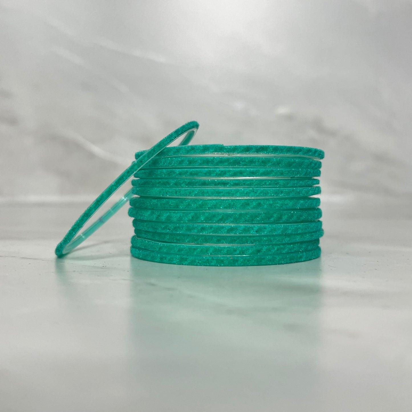 Aqua Velvet Glass Bangles