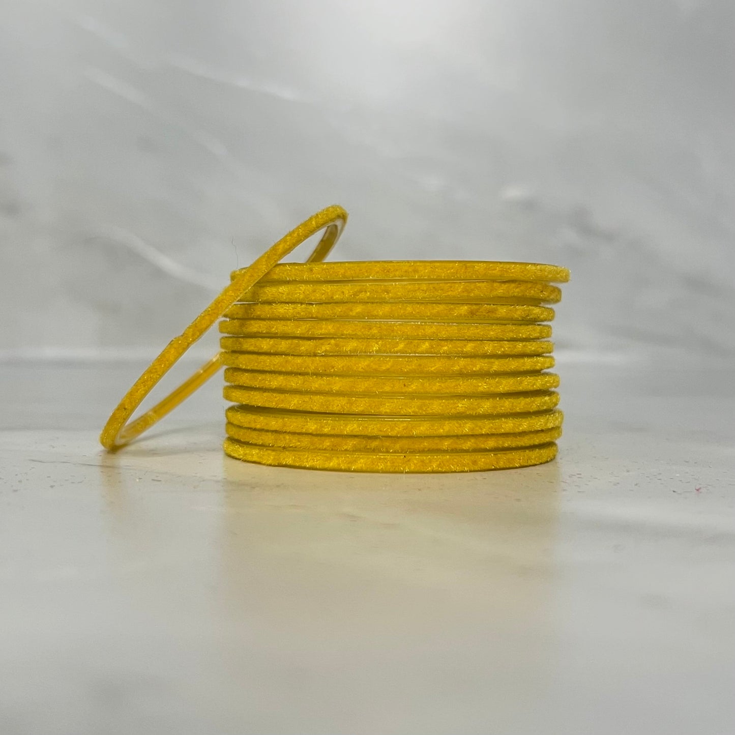 Yellow Velvet Glass Bangles
