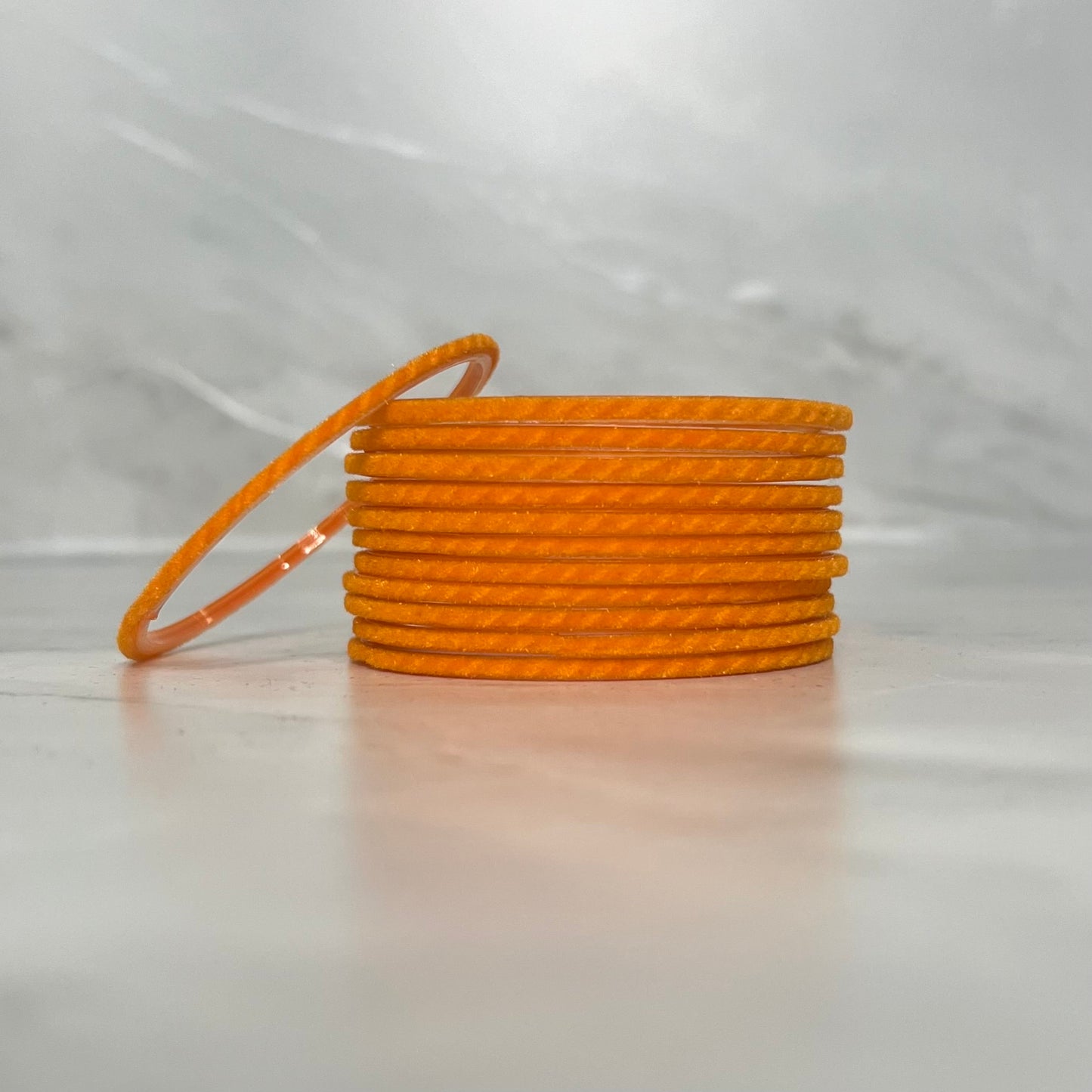 Orange Velvet Glass Bangles