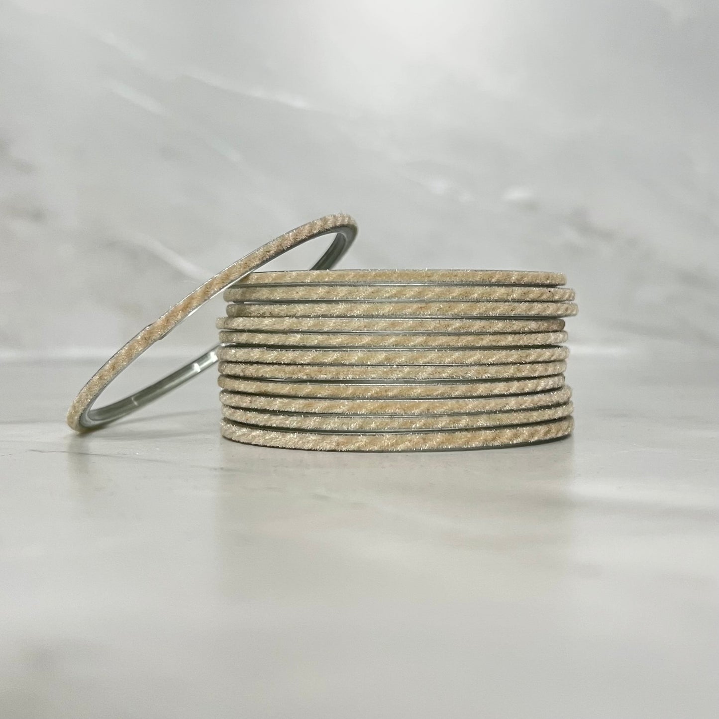 Stone Velvet Glass Bangles