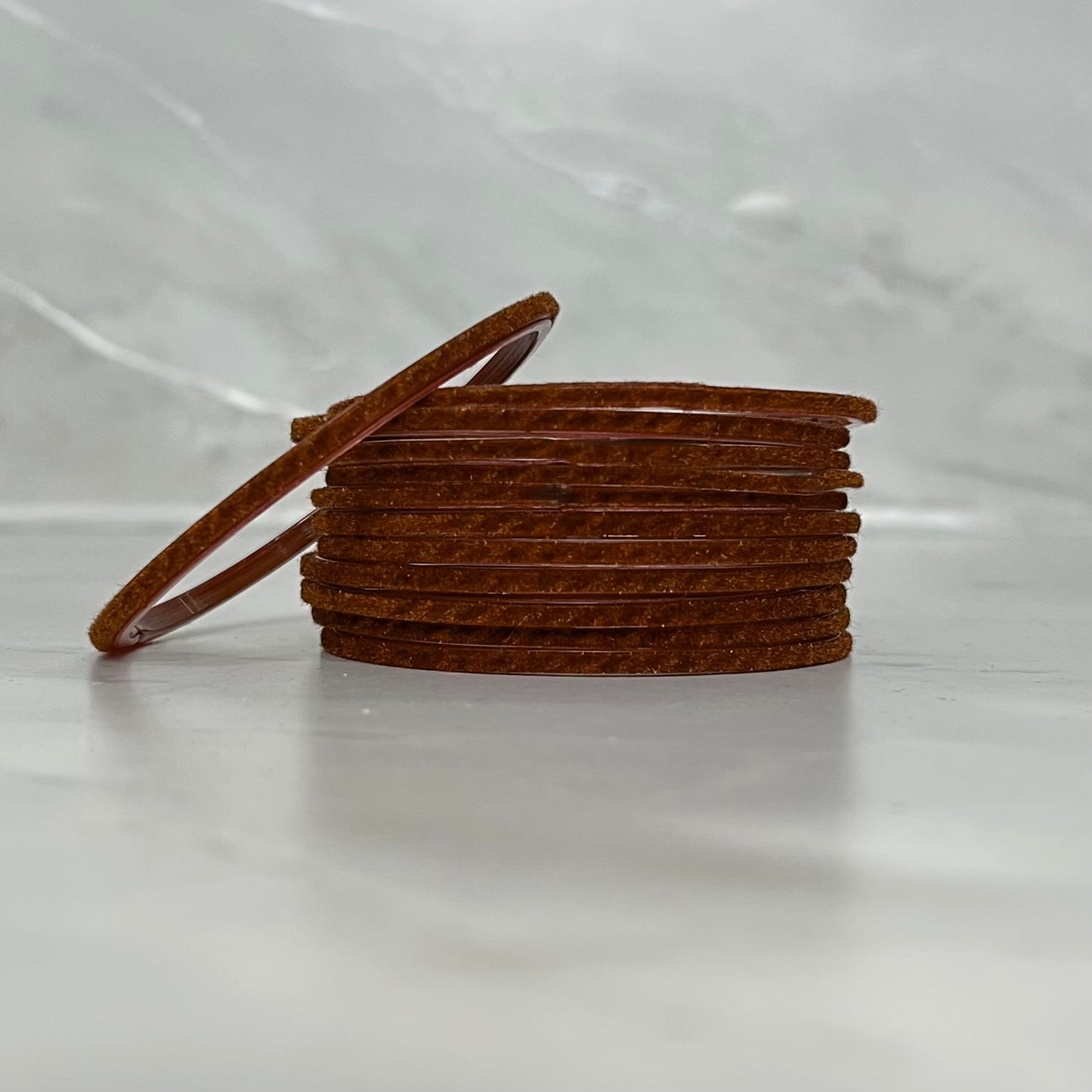 Brown Velvet Glass Bangles