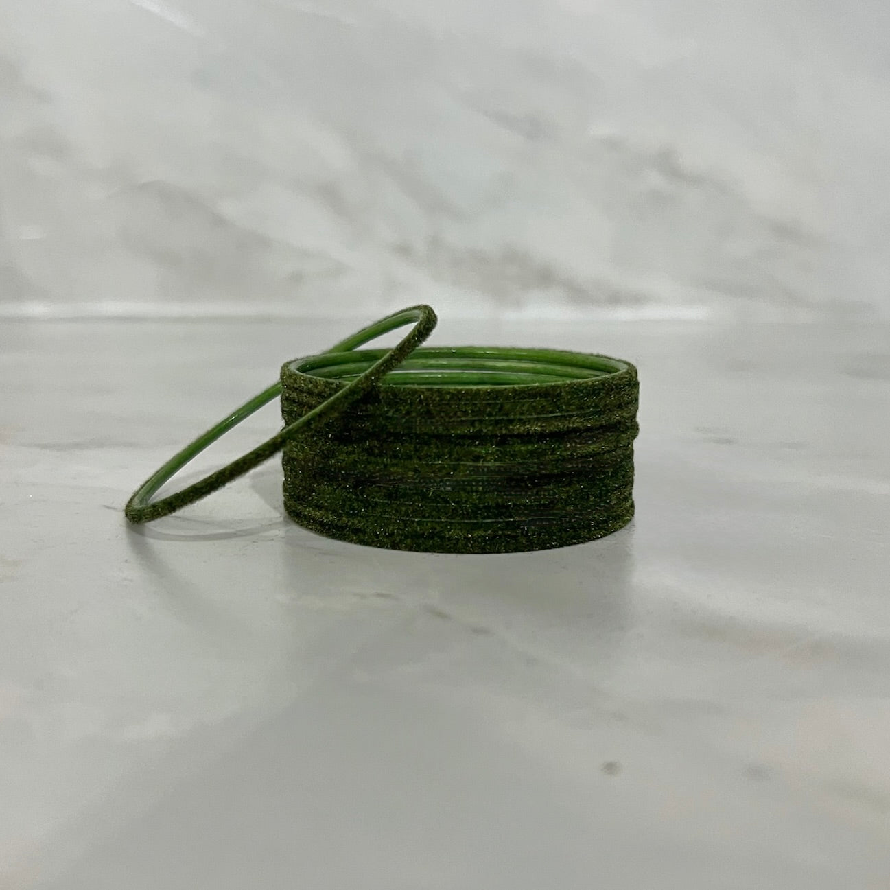 Mendhi Green Velvet Bangles