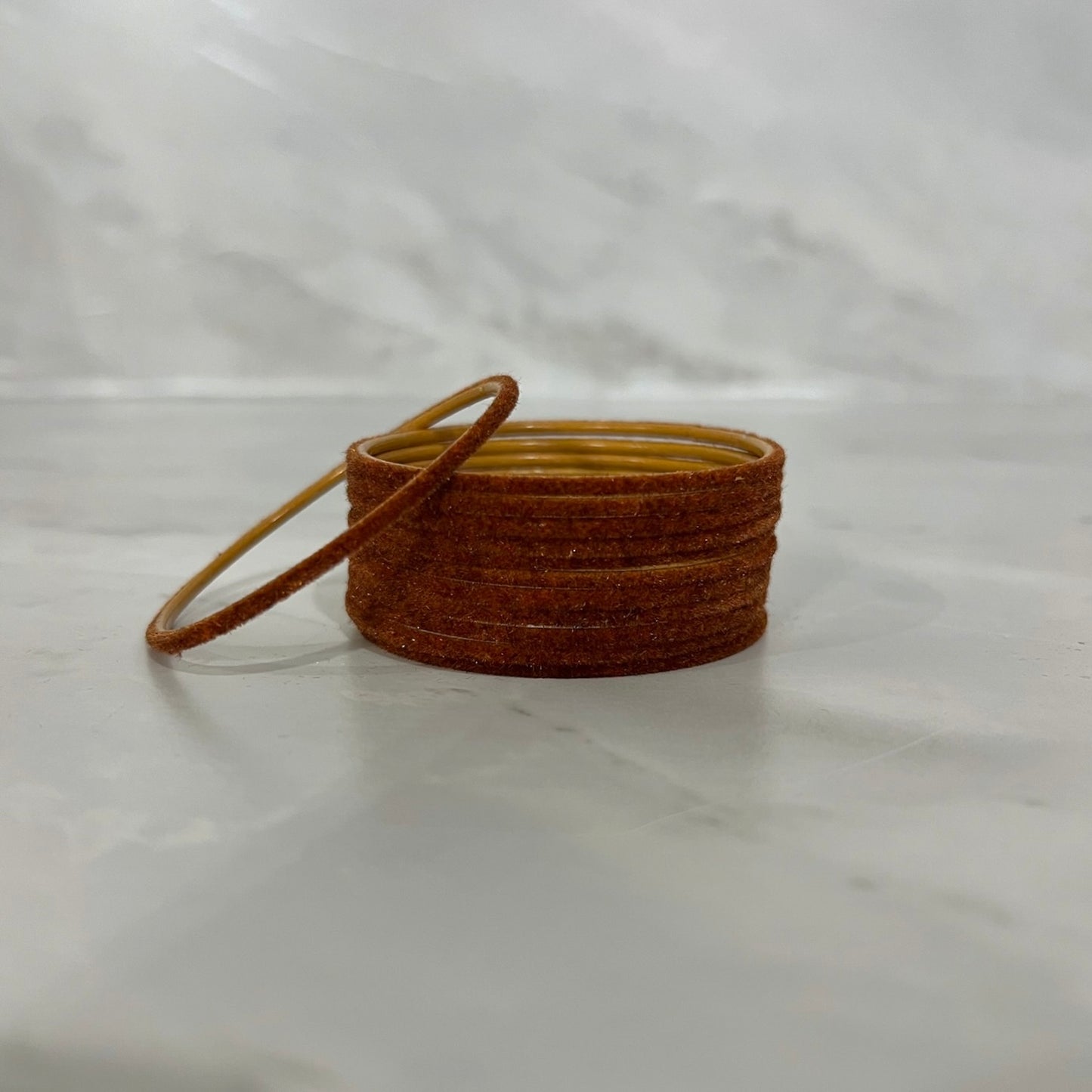 Copper Brown Velvet Bangles