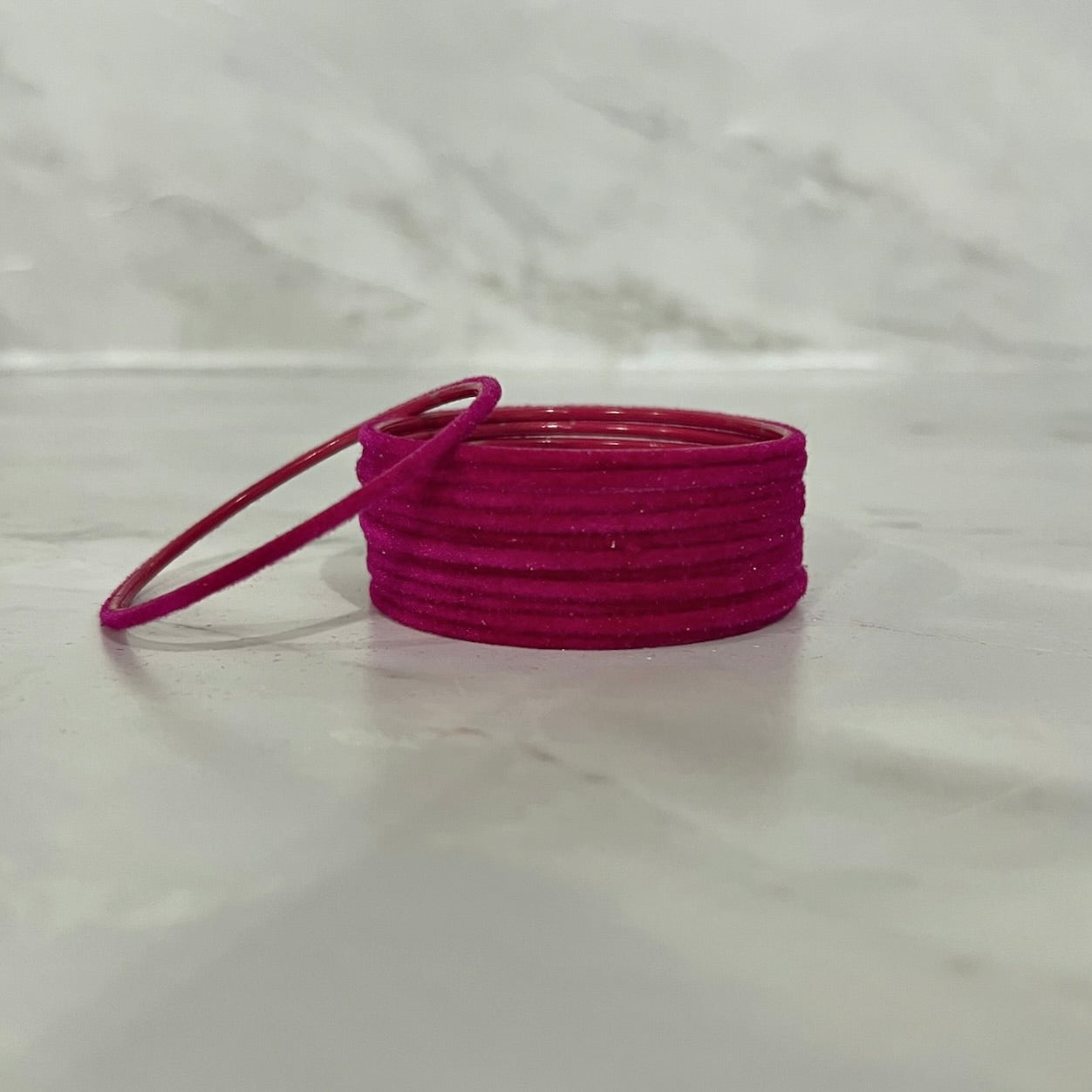 Rani Pink Velvet Bangles