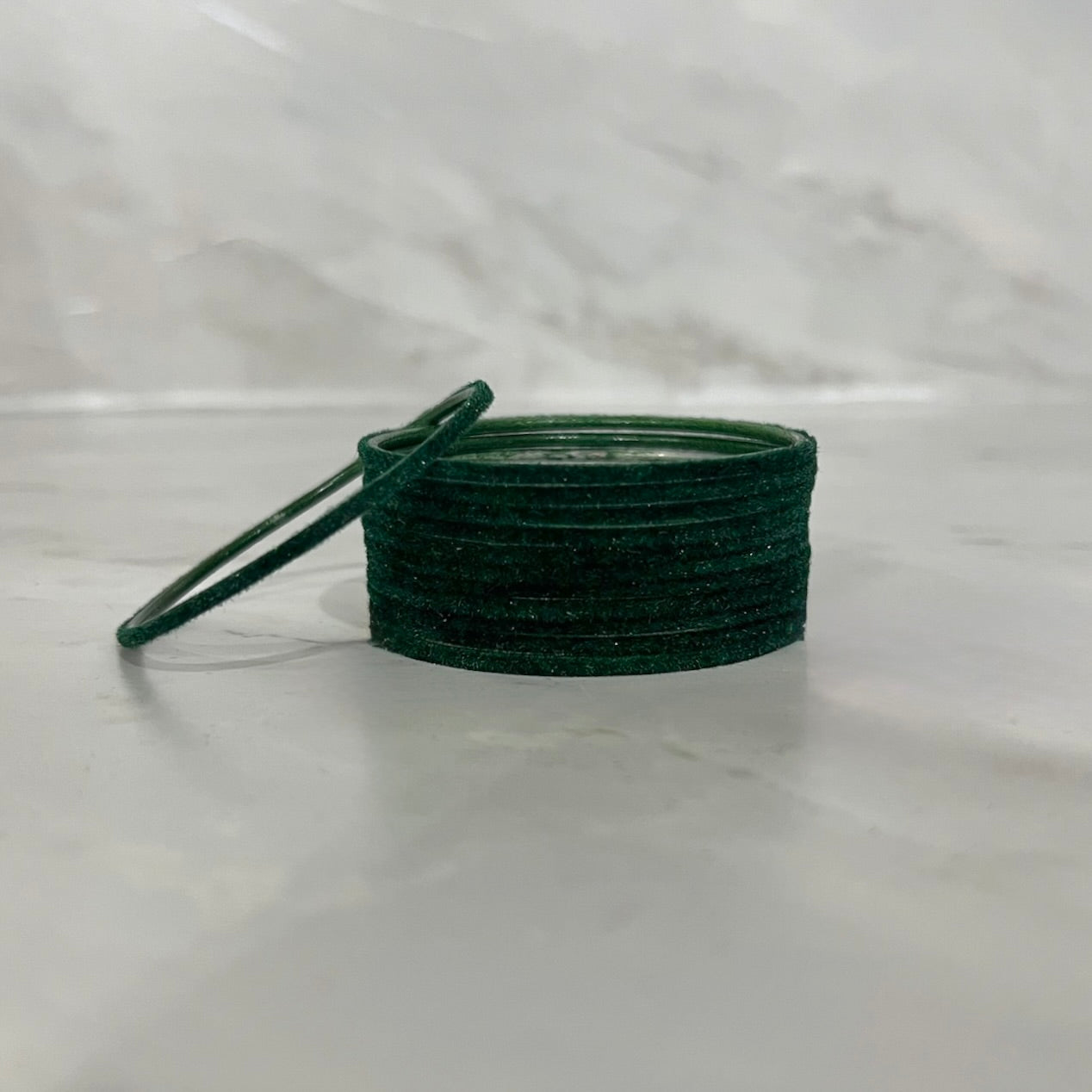 Emerald Green Velvet Bangles