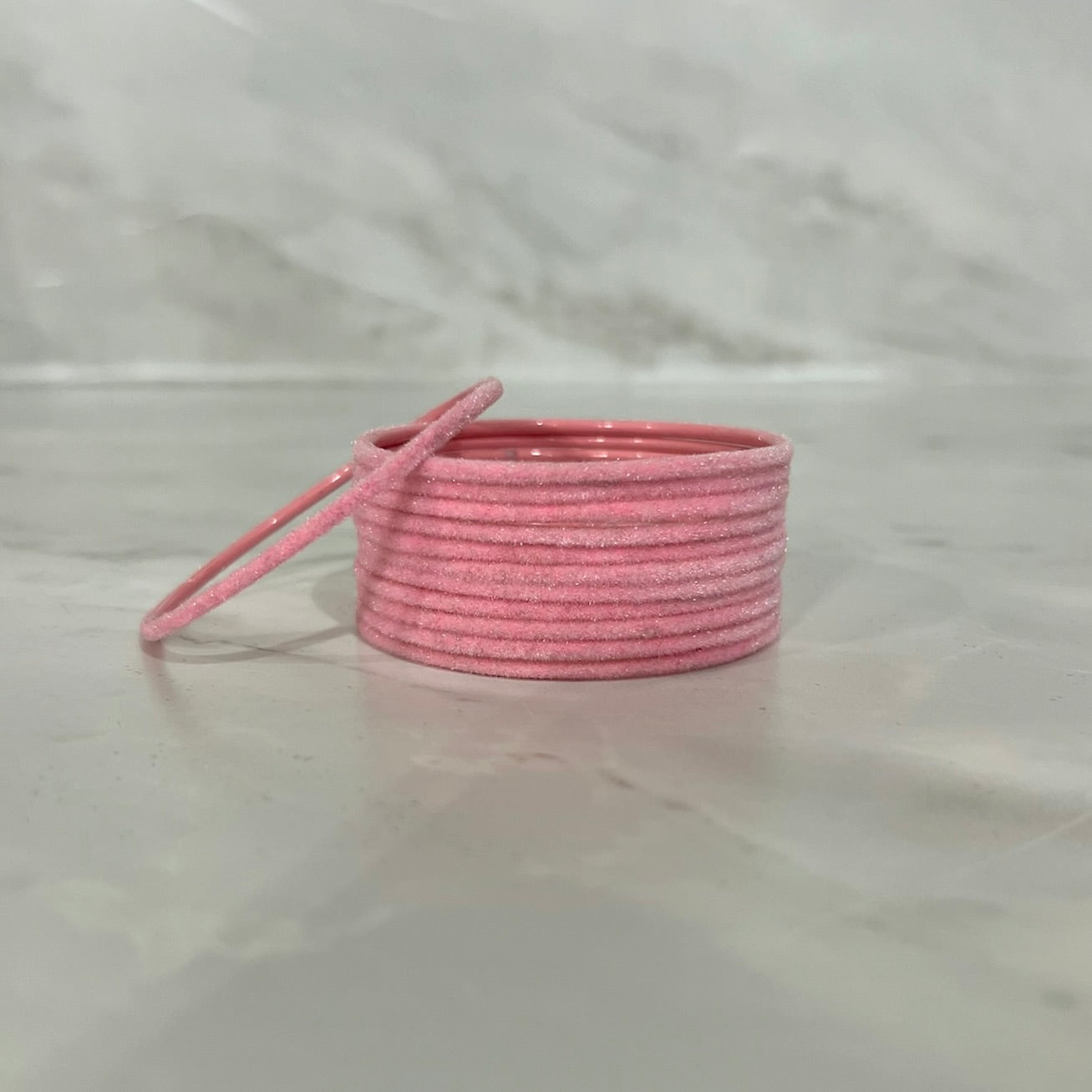 Baby Pink Velvet Bangles