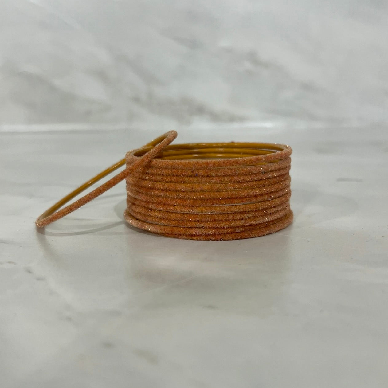 Dark Peach Velvet Bangles