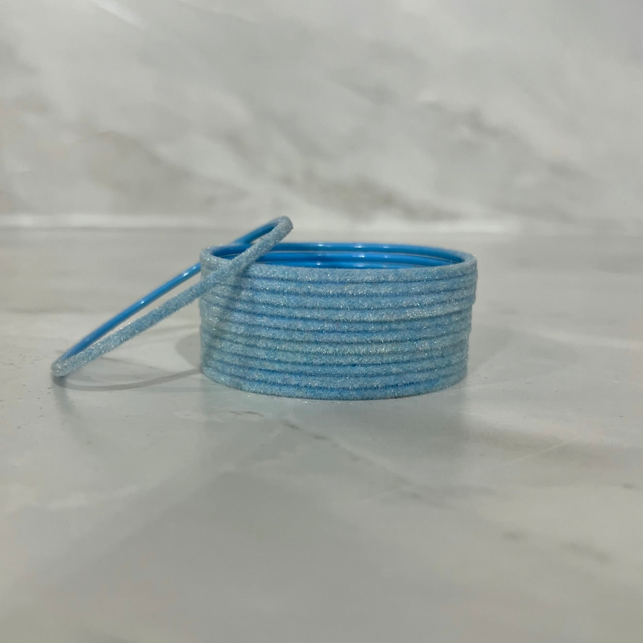 Baby Blue Velvet Bangles