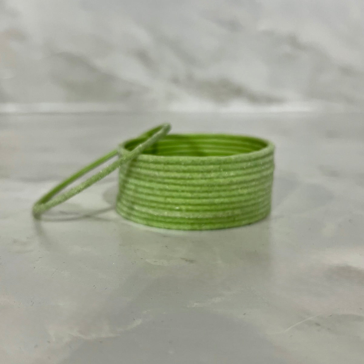 Pistachio Green Velvet Bangles