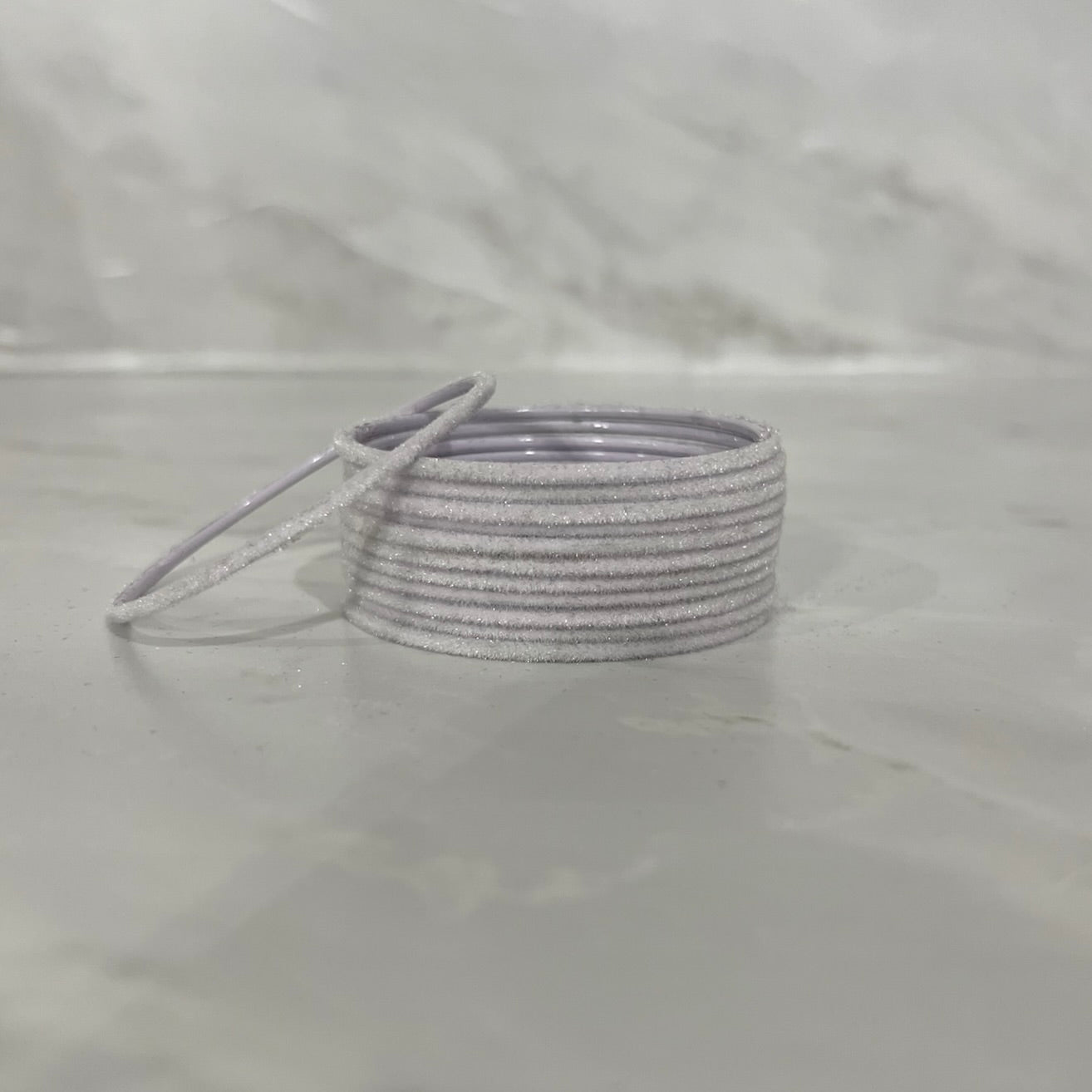 White Velvet Bangles