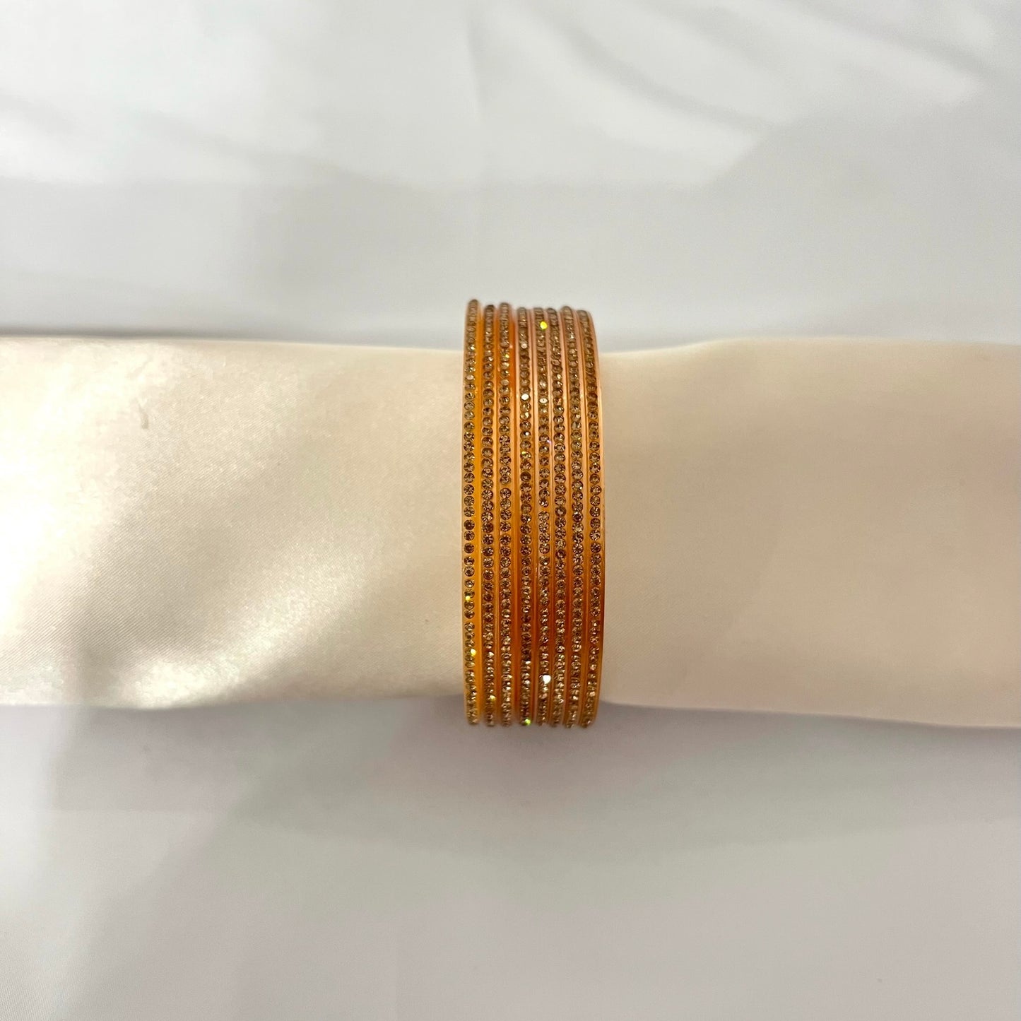 Set of 4 Gold and Gold Stone Choora Bangles