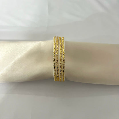 Set of 4 Gold and White Choora Bangles