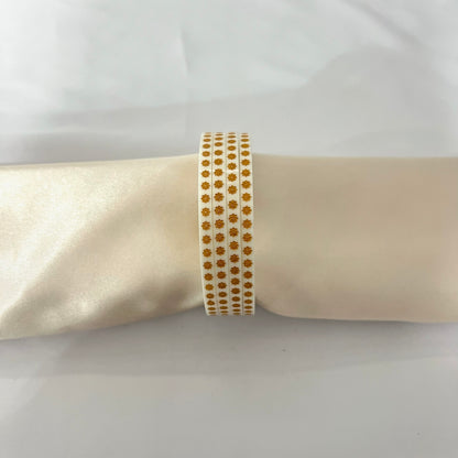 Set of 4 White and Gold Flower Choora Bangles