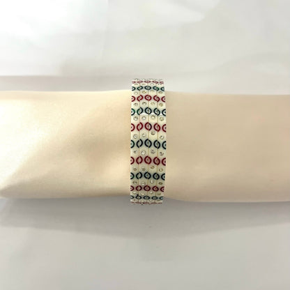Set of 4 White, Red and Green Choora Bangles