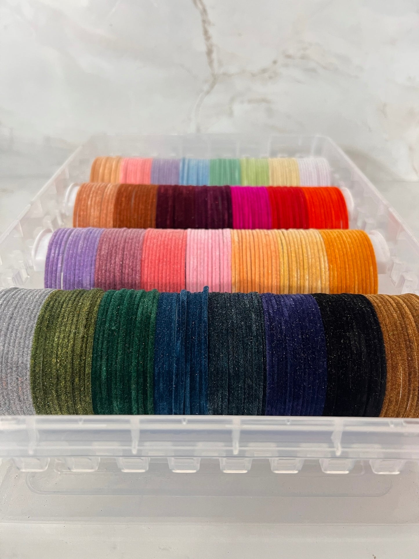 Set of 12 Velvet Bangles