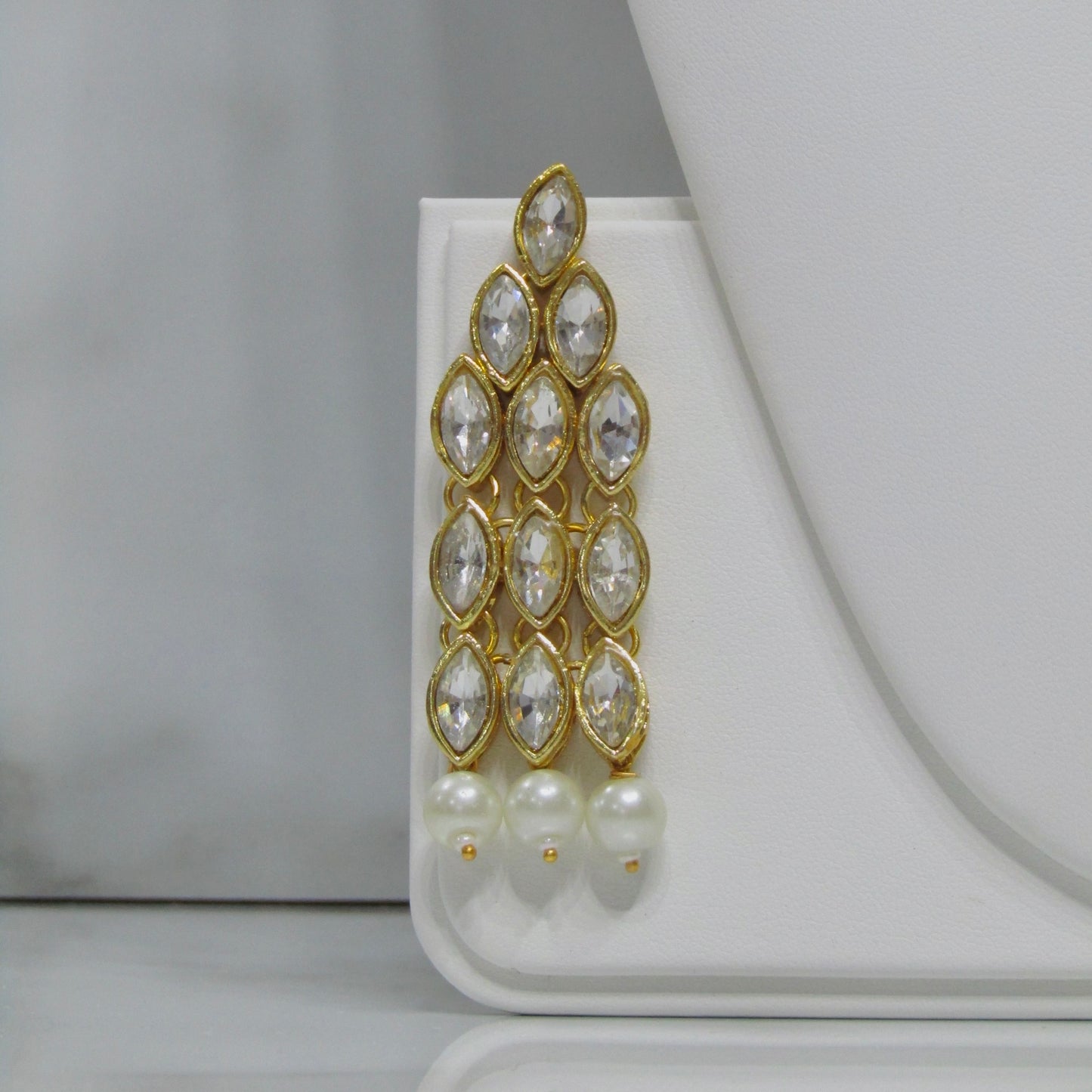Gold and Pearl Necklace Set with Tikka & Earrings
