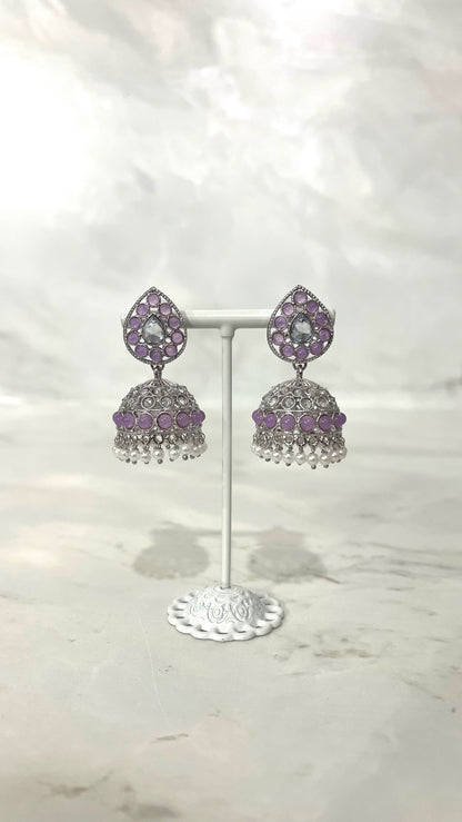 Teardrop Silver Based Jhumkis