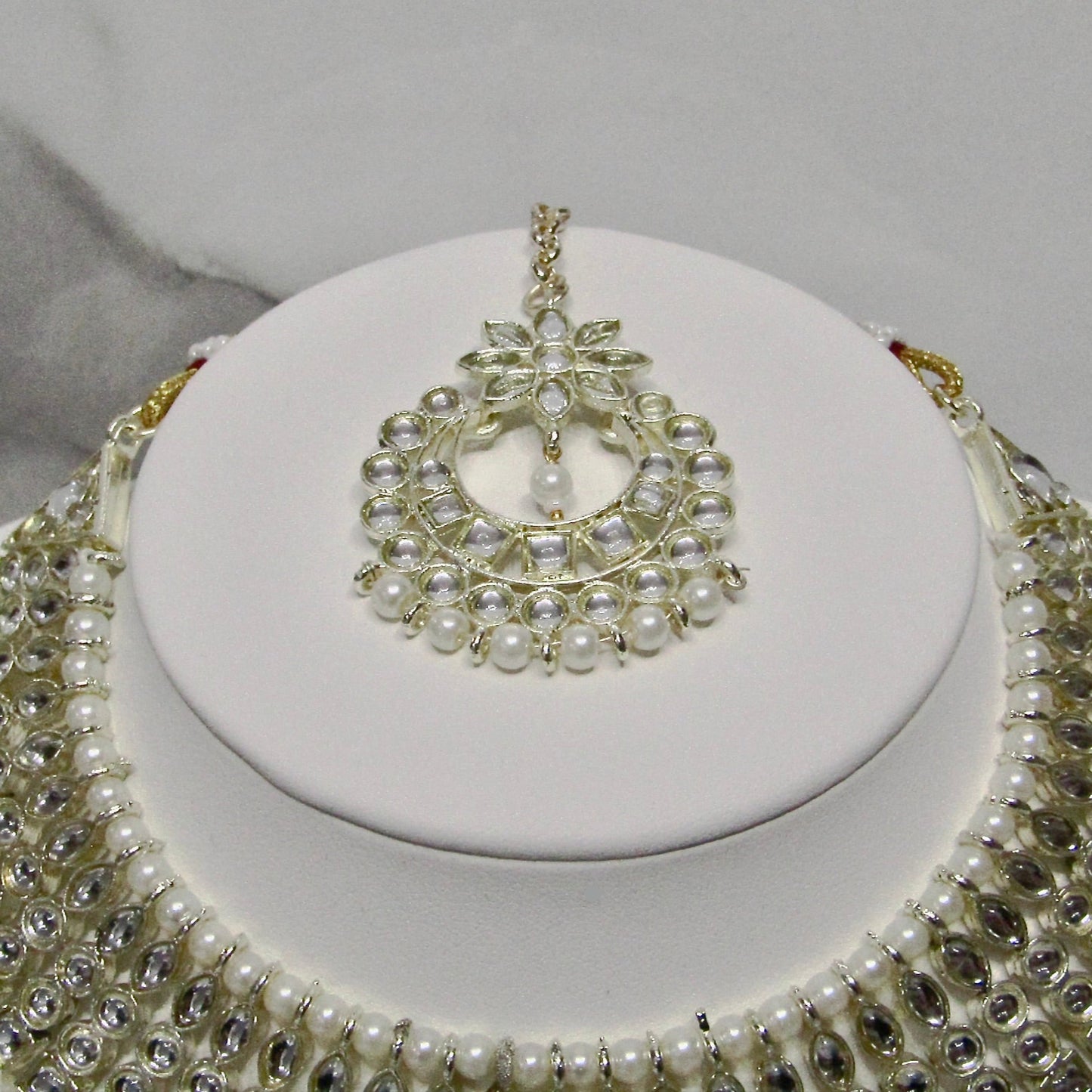 Beaded Necklace Set with Earrings and Tikka in Various Colours