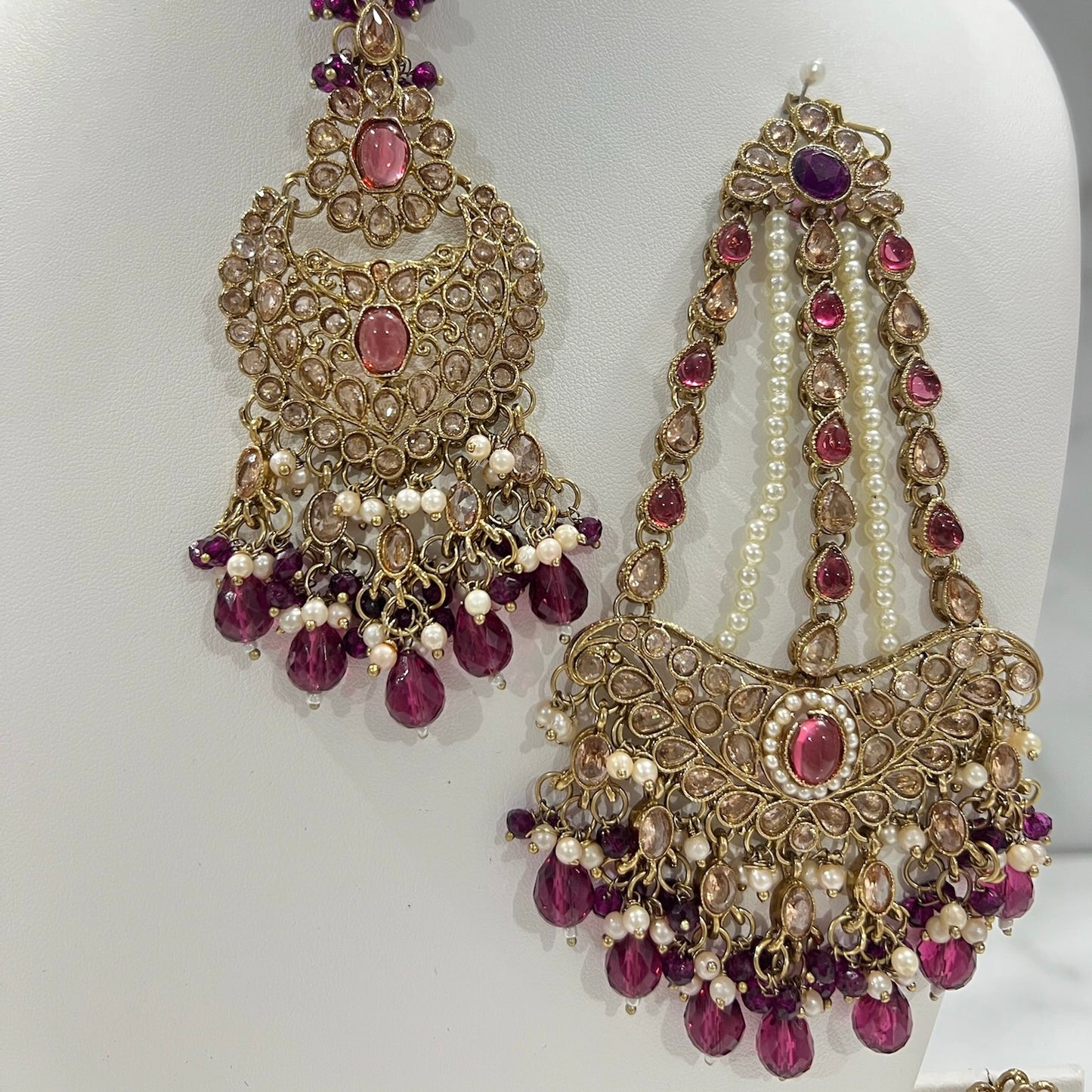 Earrings, Tikka, and Jhumar Set
