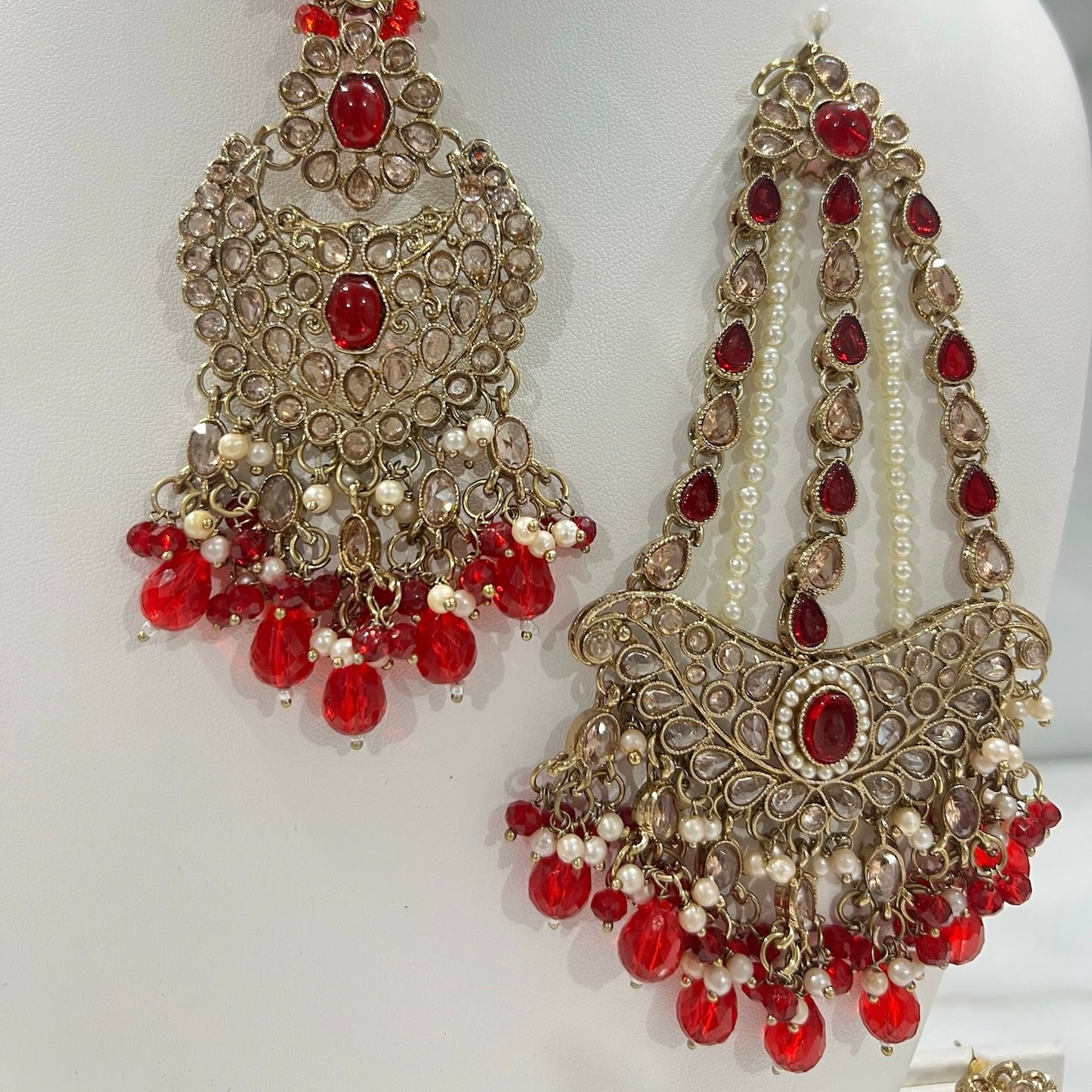 Earrings, Tikka, and Jhumar Set