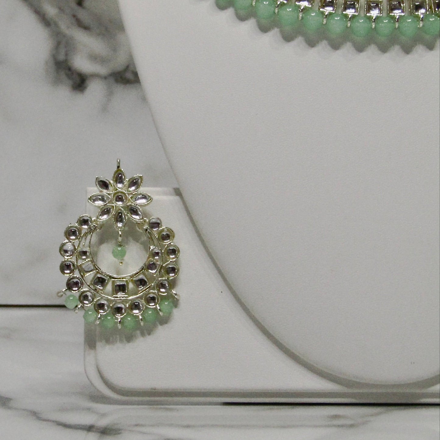 Beaded Necklace Set with Earrings and Tikka in Various Colours