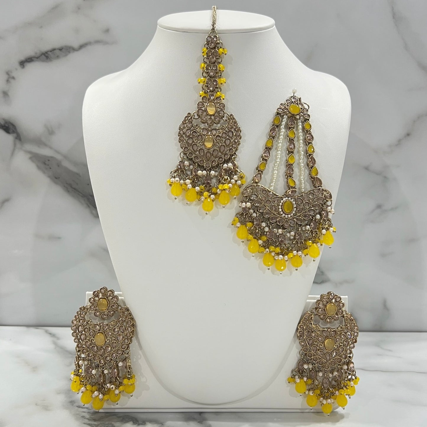 Earrings, Tikka, and Jhumar Set