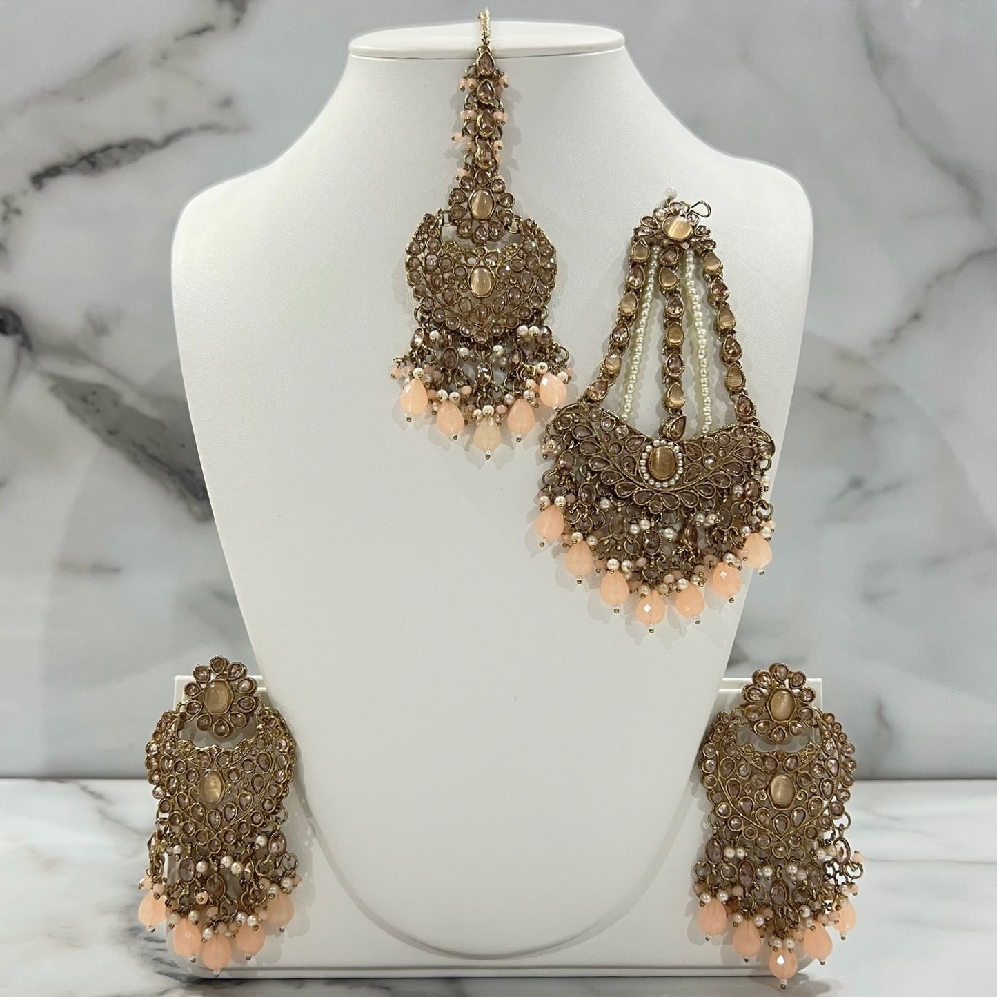 Earrings, Tikka, and Jhumar Set