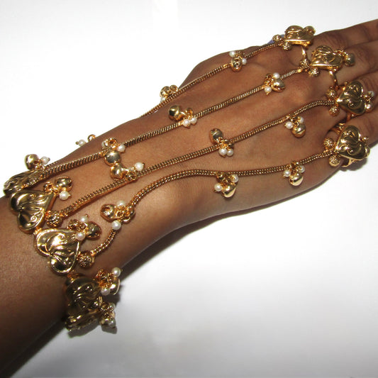 Gold Heart 4 Finger Hand Piece