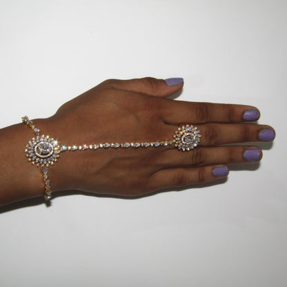 American Diamond Circle Gold Hand Piece