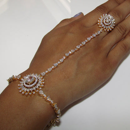 American Diamond Circle Gold Hand Piece