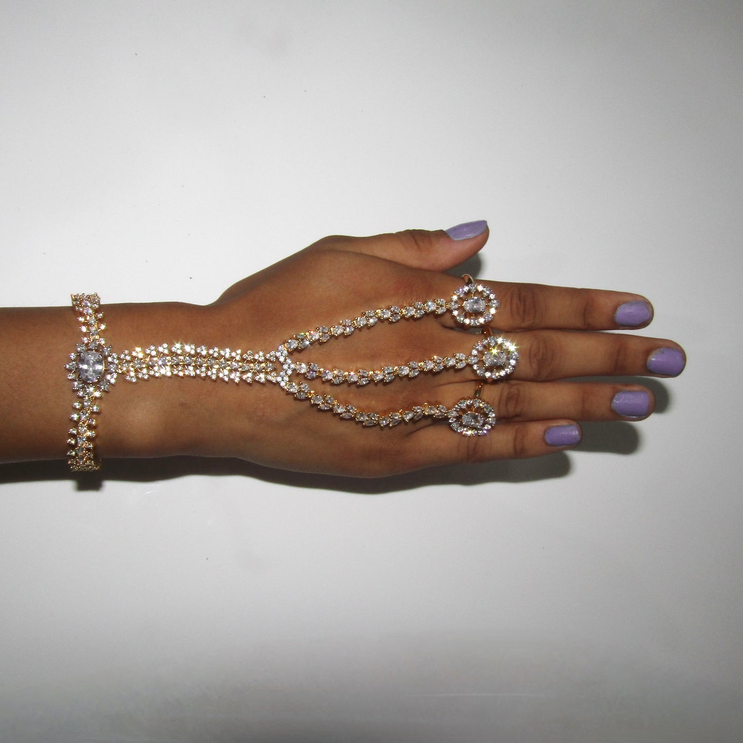 American Diamond Gold 3 Finger Hand Piece