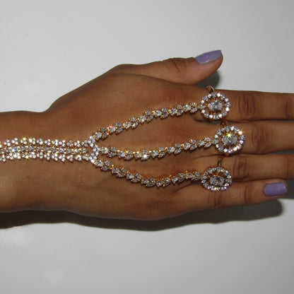 American Diamond Gold 3 Finger Hand Piece
