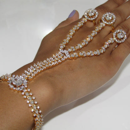 American Diamond Gold 3 Finger Hand Piece