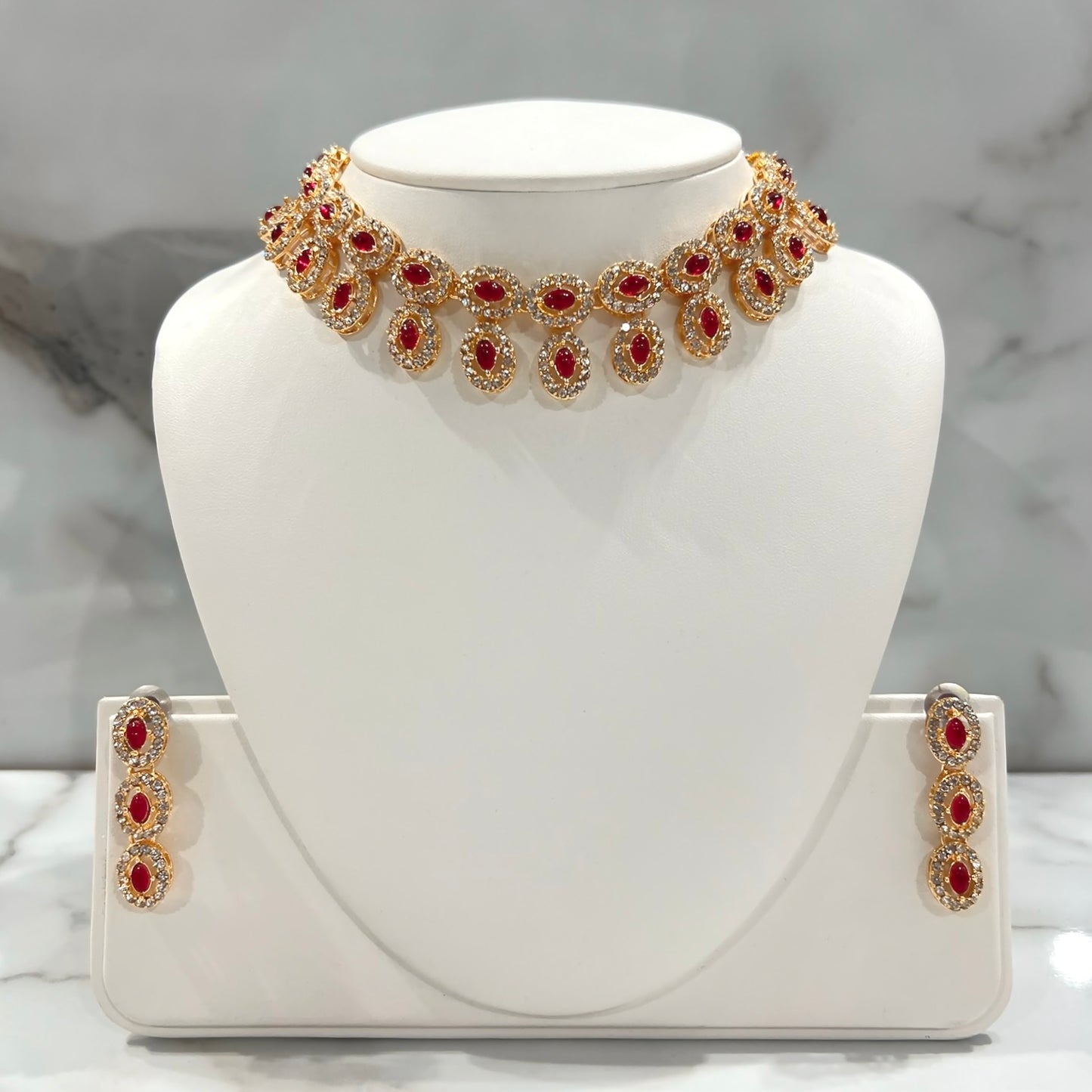 Ruby Neckline/Choker Set