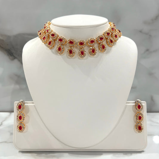 Ruby Neckline/Choker Set