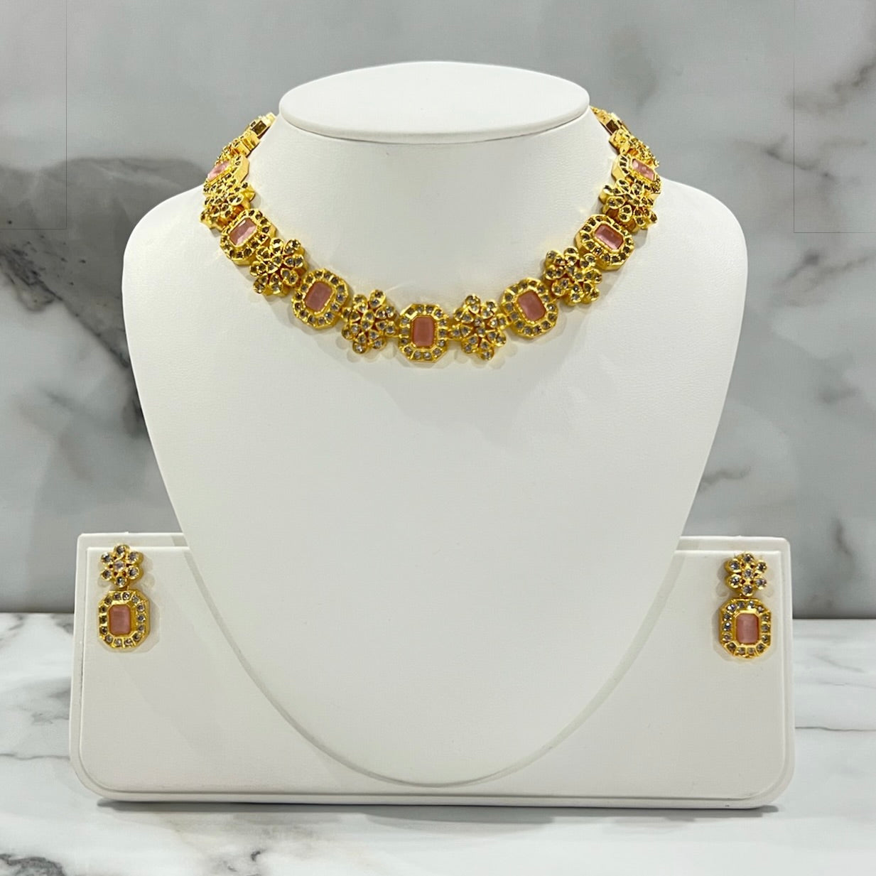 Microgold American Diamond Neckline/Choker Set