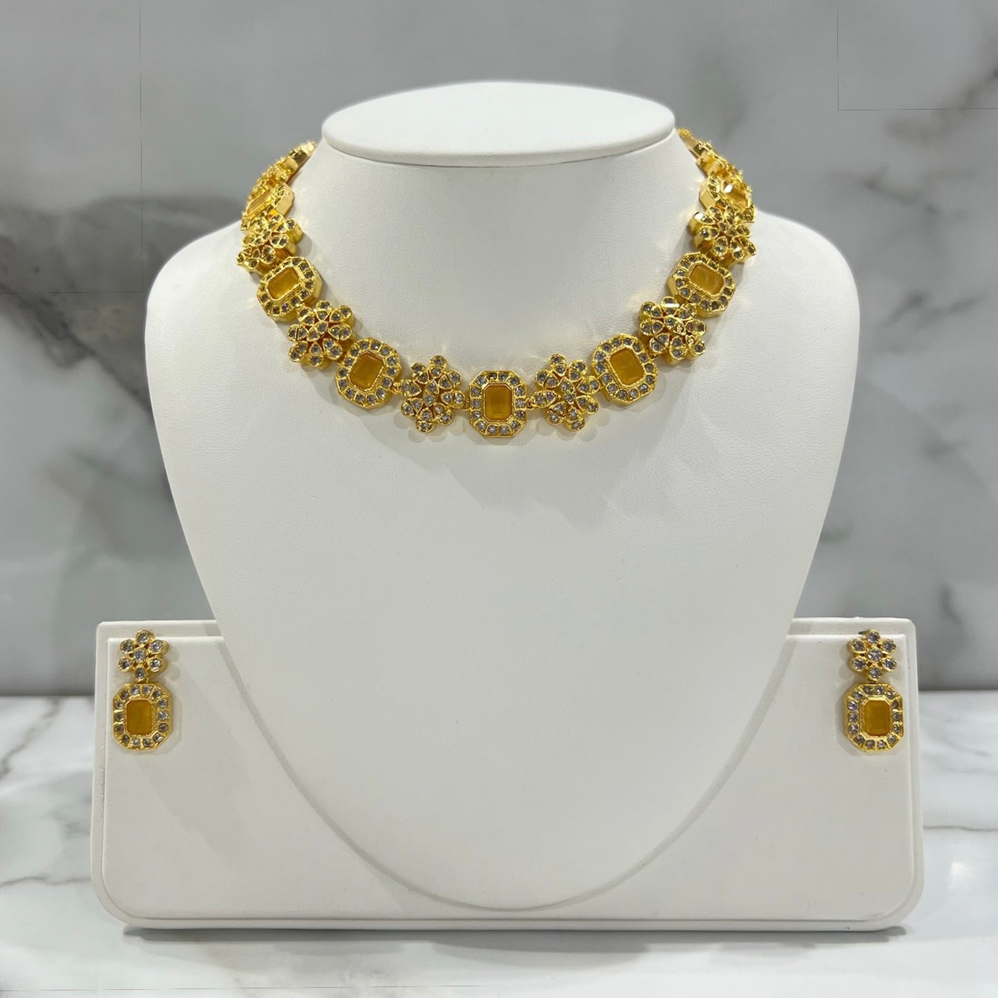 Microgold American Diamond Neckline/Choker Set