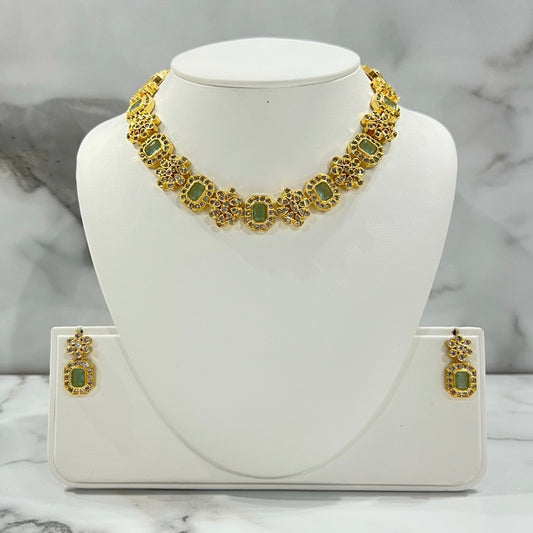Microgold American Diamond Neckline/Choker Set