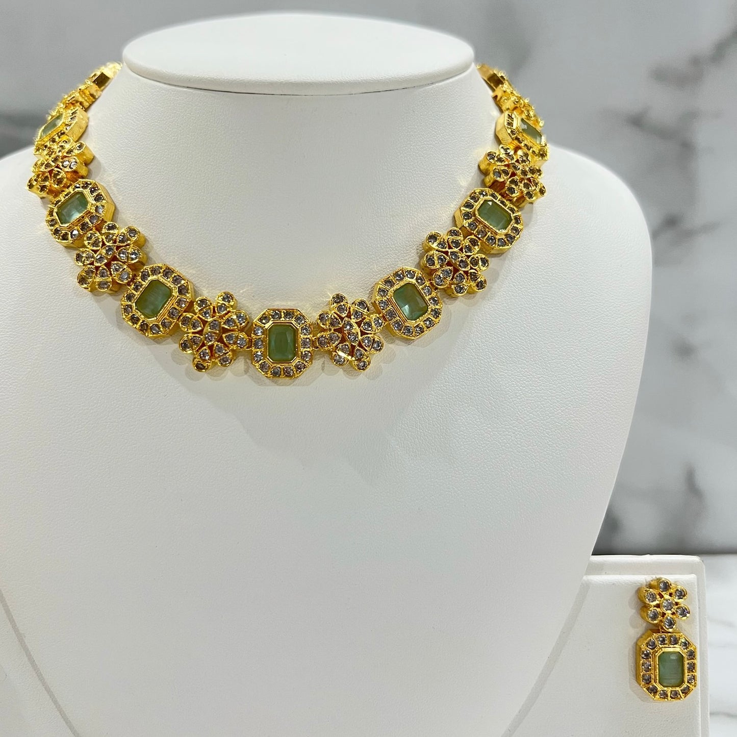 Microgold American Diamond Neckline/Choker Set