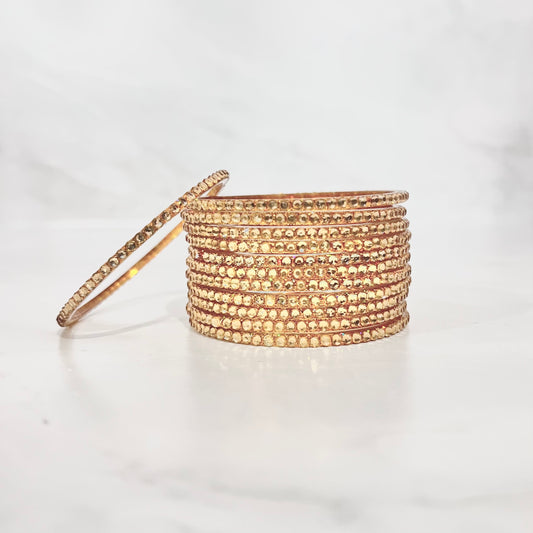 Gold Stone Glass Bangles
