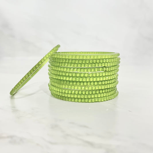 Green Stone Glass Bangles