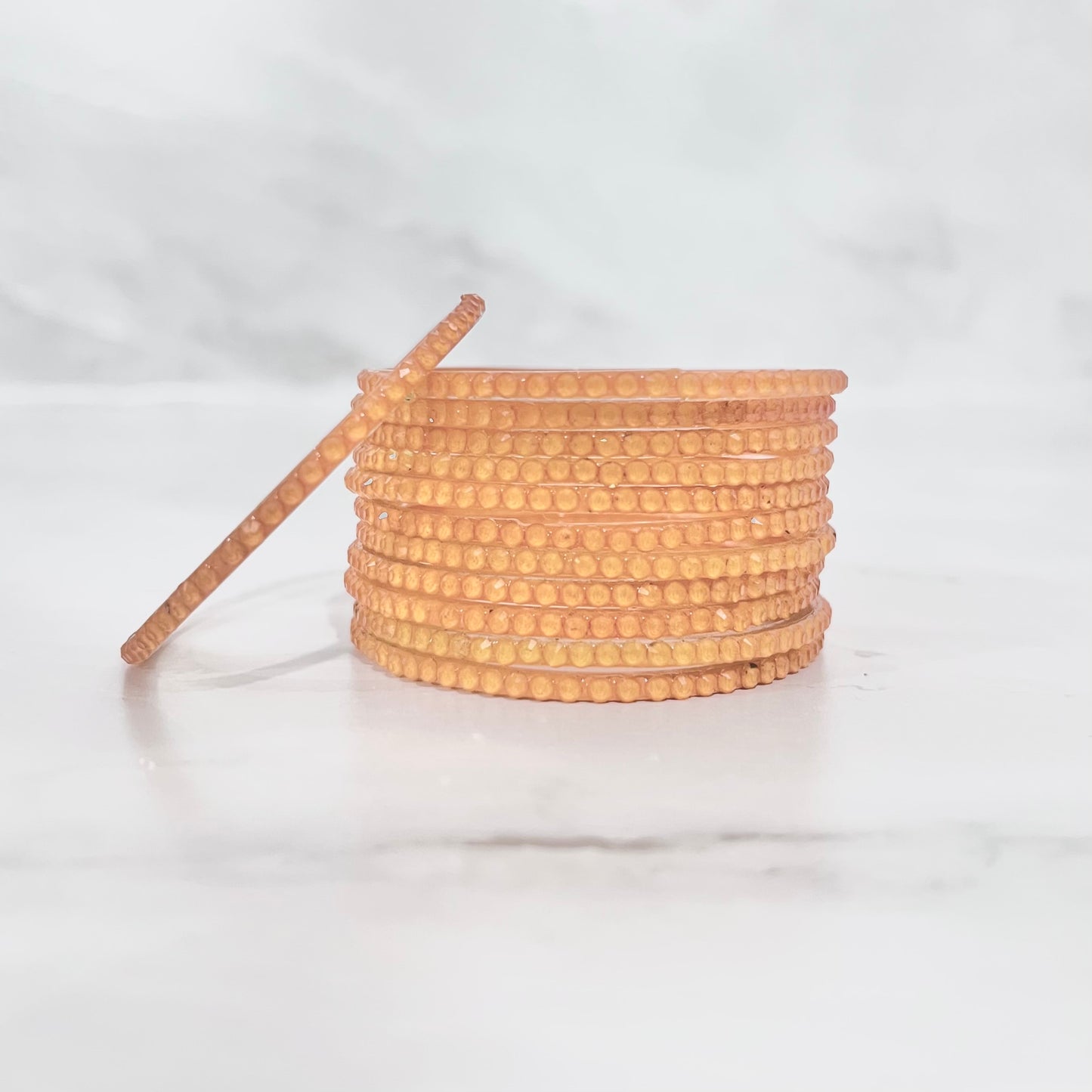 Orange Stone Glass Bangles