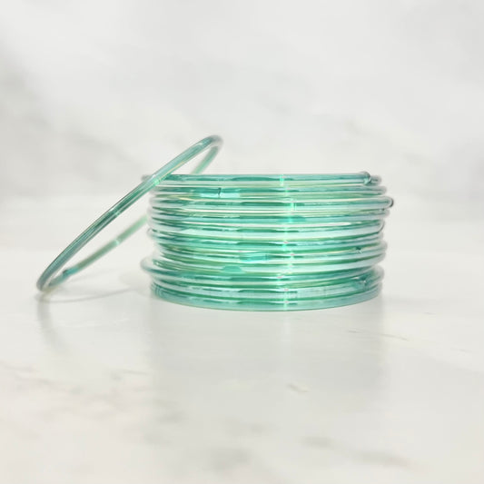 Iridescent Mint Shiny Glass Bangles